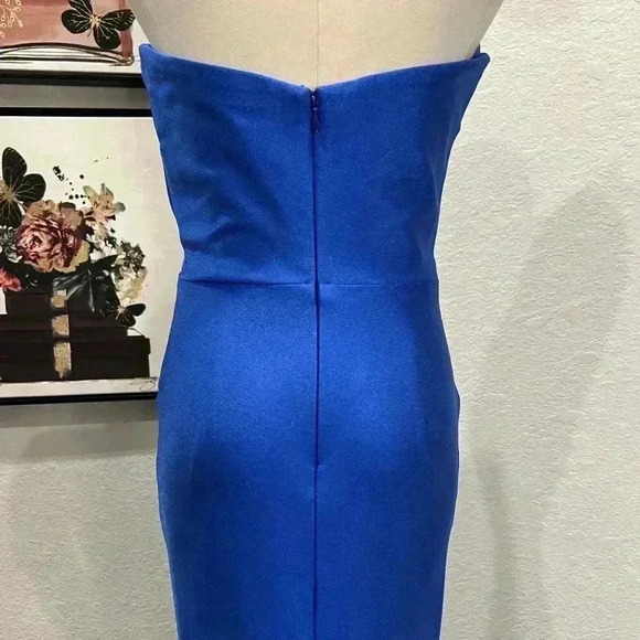 NWT NICOLE BAKTI STRAPLESS EVENING DRESS 7082 Size 8 Royal Blue - Picture 9 of 14